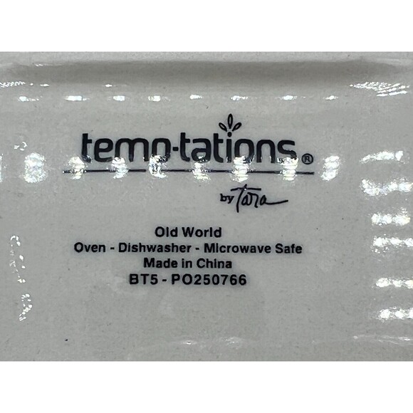 Temptations by Tara Serving Platter Old World Classic Handpainted Cream Floral - Picture 7 of 13